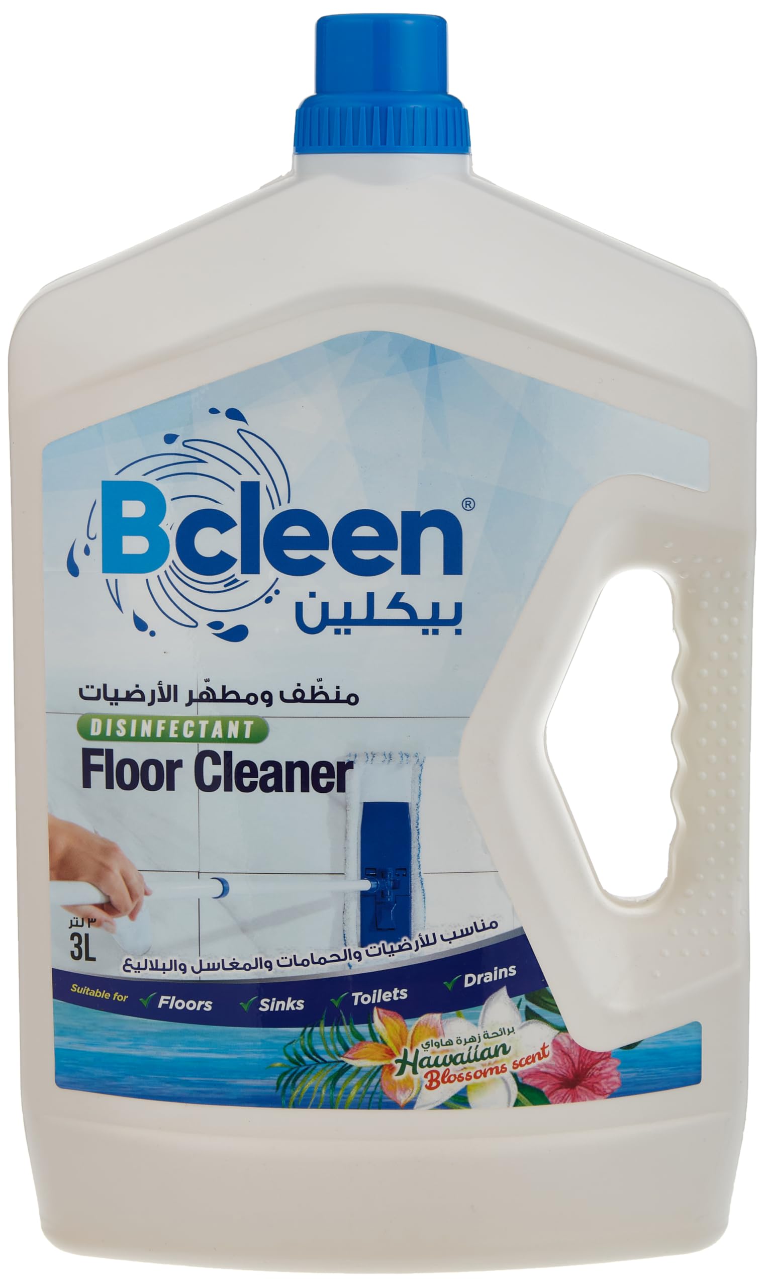 Disinfectant Floor Cleaner Liquid For All Surface, Hawaiian Blossoms, 3L