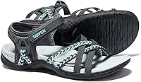UBFEN Women's Hiking Sport Sandals with Adjustable Straps, Arch Support & Anti-Slip Grip - Comfort for Beach, Camping, Travel