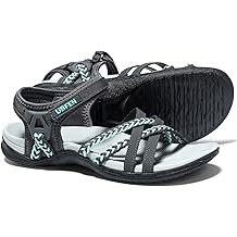 Womens Hiking Comfort Sport Sandals Beach Vacation Camping Casual Sport Sandals with Adjustable Straps and Arch Support