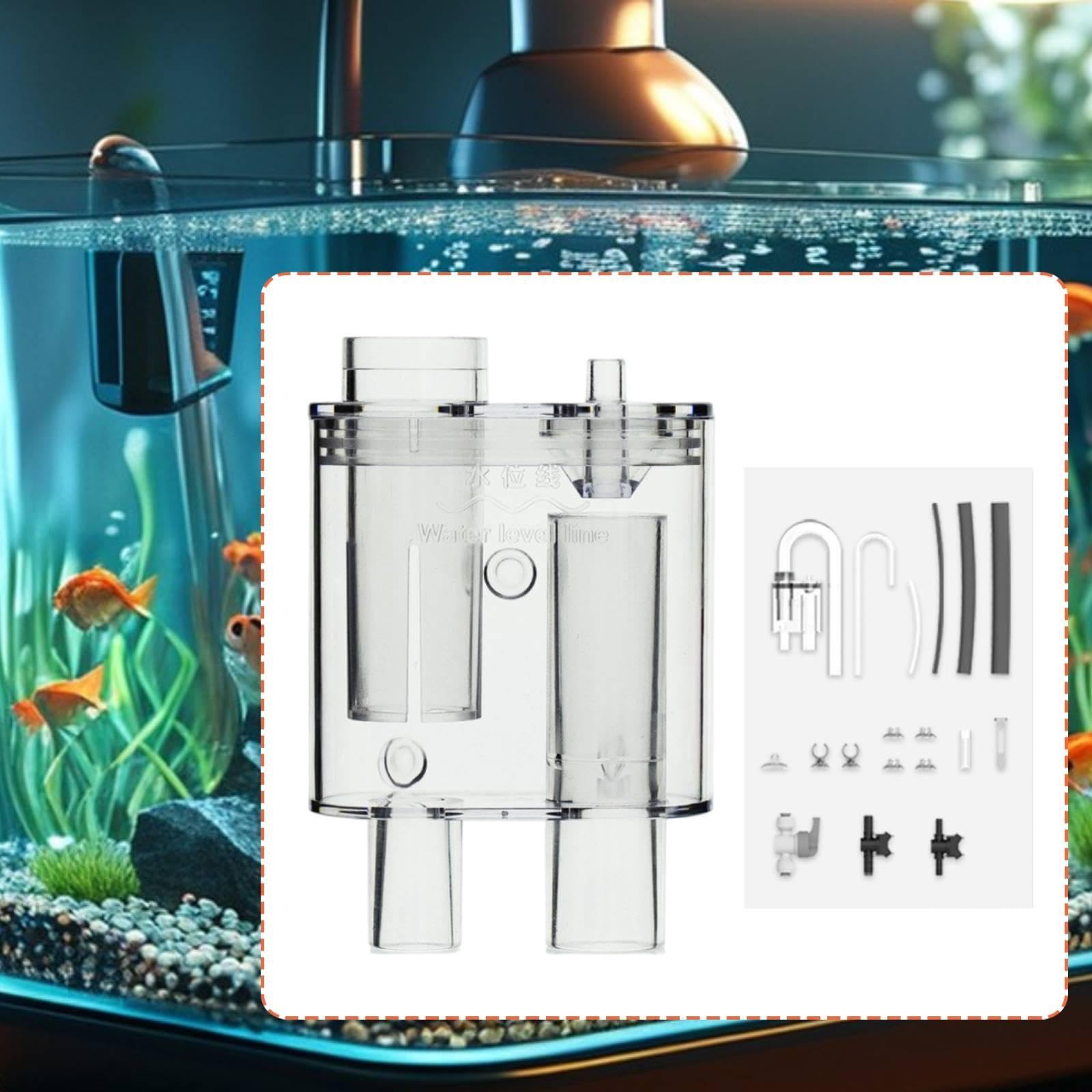 Qianly Überlaufkasten für Aquarienzubehör. Praktischer, Kompakter, Effizienter Und Einfach zu Installierender Siphon. Überlaufkasten mit Siphon, Klar