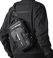Vista 1 de Mochila cruzada pequeña negra para hombre y mujer, H-Negro, S, Moda
