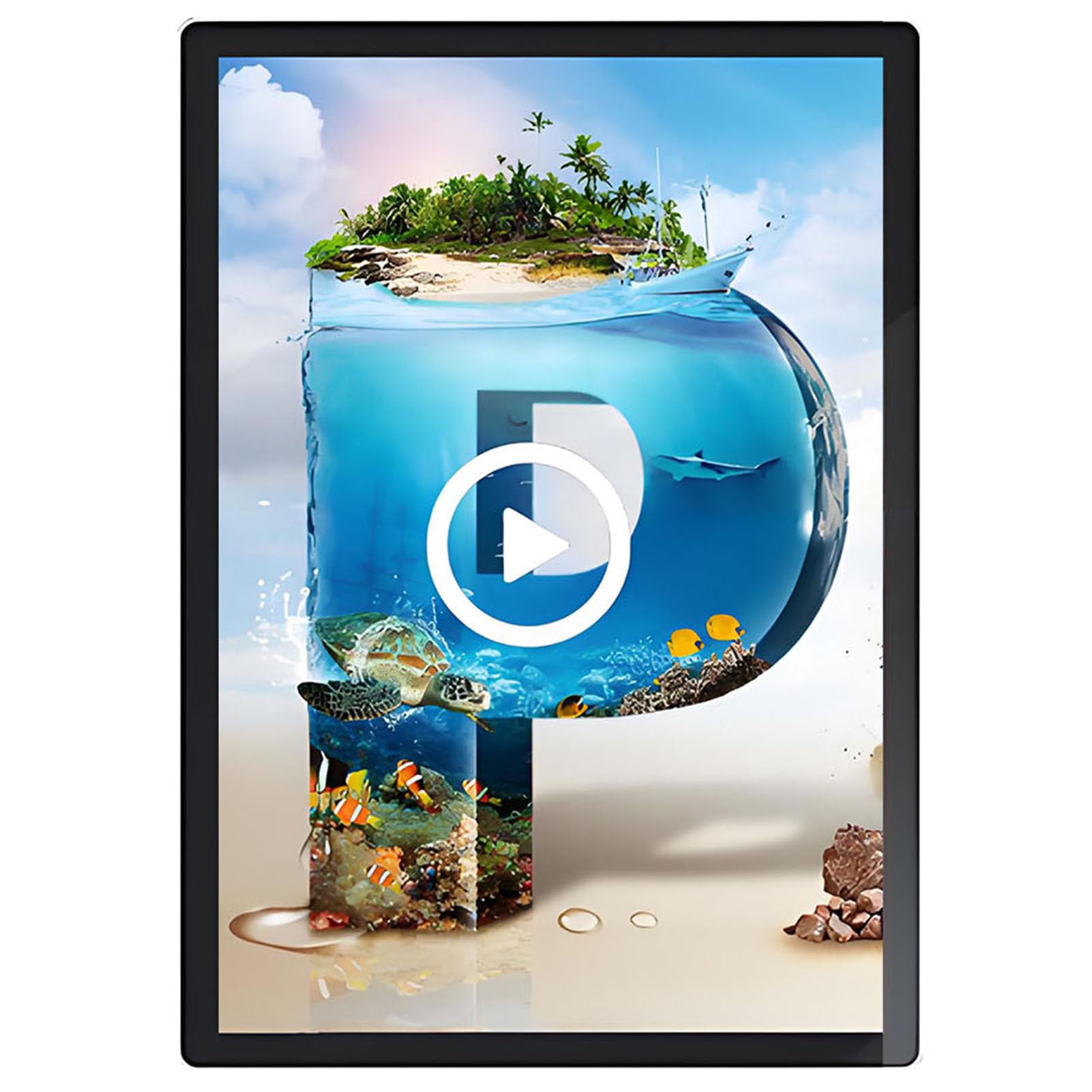 Schermo Pubblicitario LED per Negozio,Orizzontale/Verticale,Pubblicazione Remota/USB,a Parete/Incassato,Display LED per Pubblicità per Riproduzione Video/Immagini 23.6"