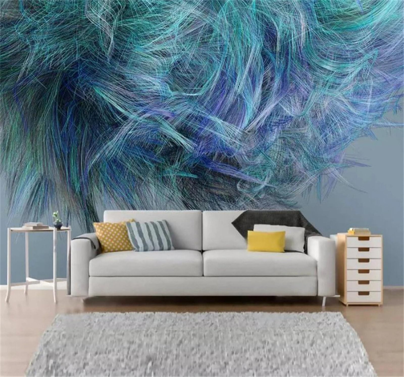 Abstract Three Dimensional Multicoloured Lines Decorative 3D Wallpaper Easy Install Feature Office Living Room Sofa Bedroom TV Background Wall Decoration-150cm×105cm