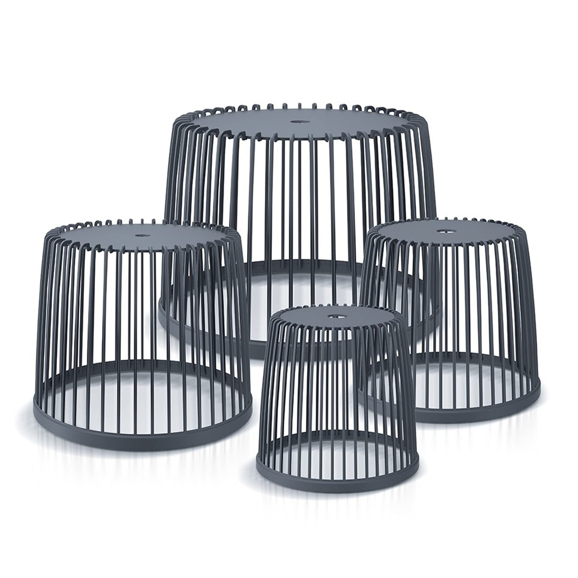 Support de panier de jardin Clubo anthracite table d'appoint 590x590x455 mm