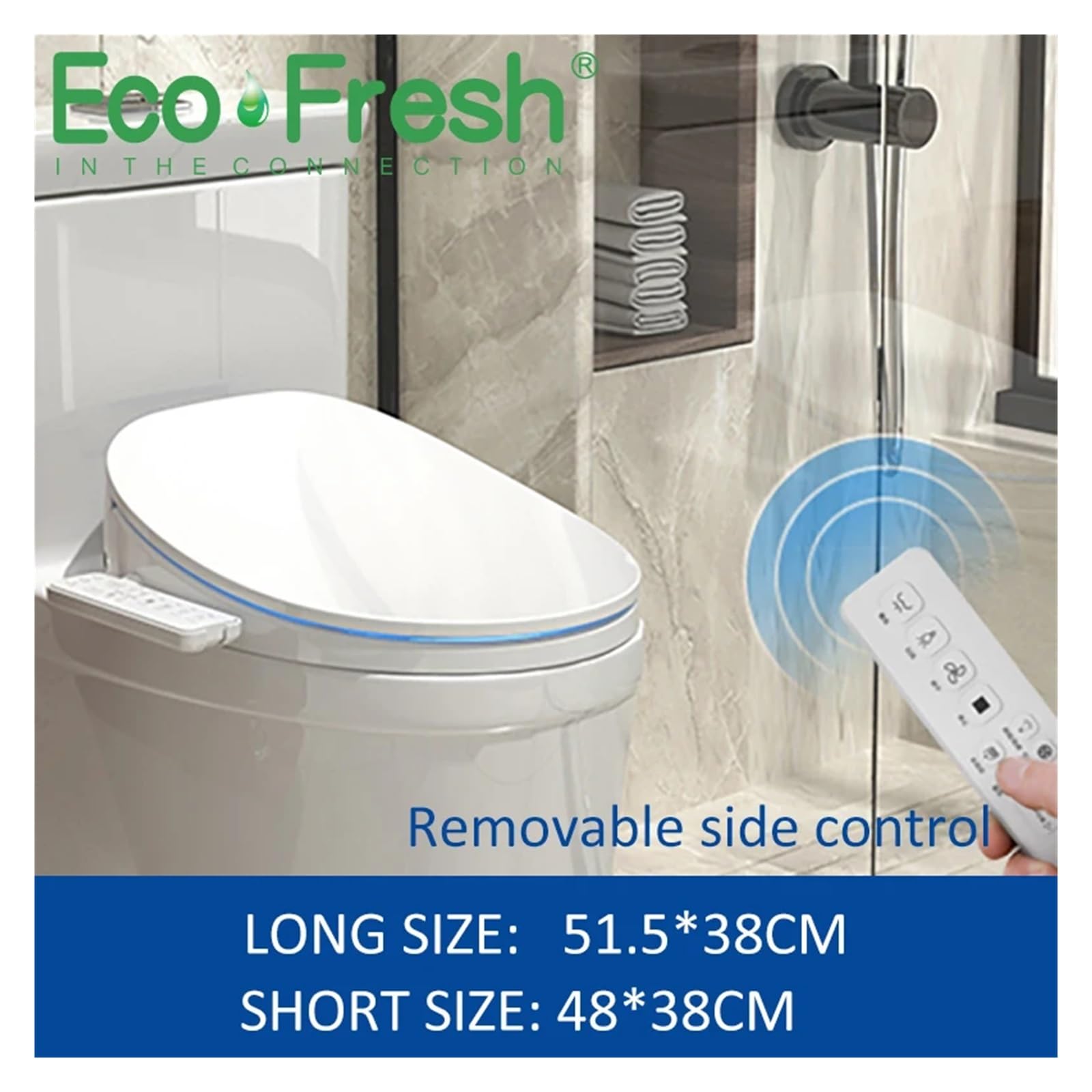 Tavoletta Wc Sedile WC intelligente di forma rotonda Copriwater elettrico Bidet intelligente Riscaldamento Pulizia Asciugatura Massaggio Cura(Color 4,110V-130V)