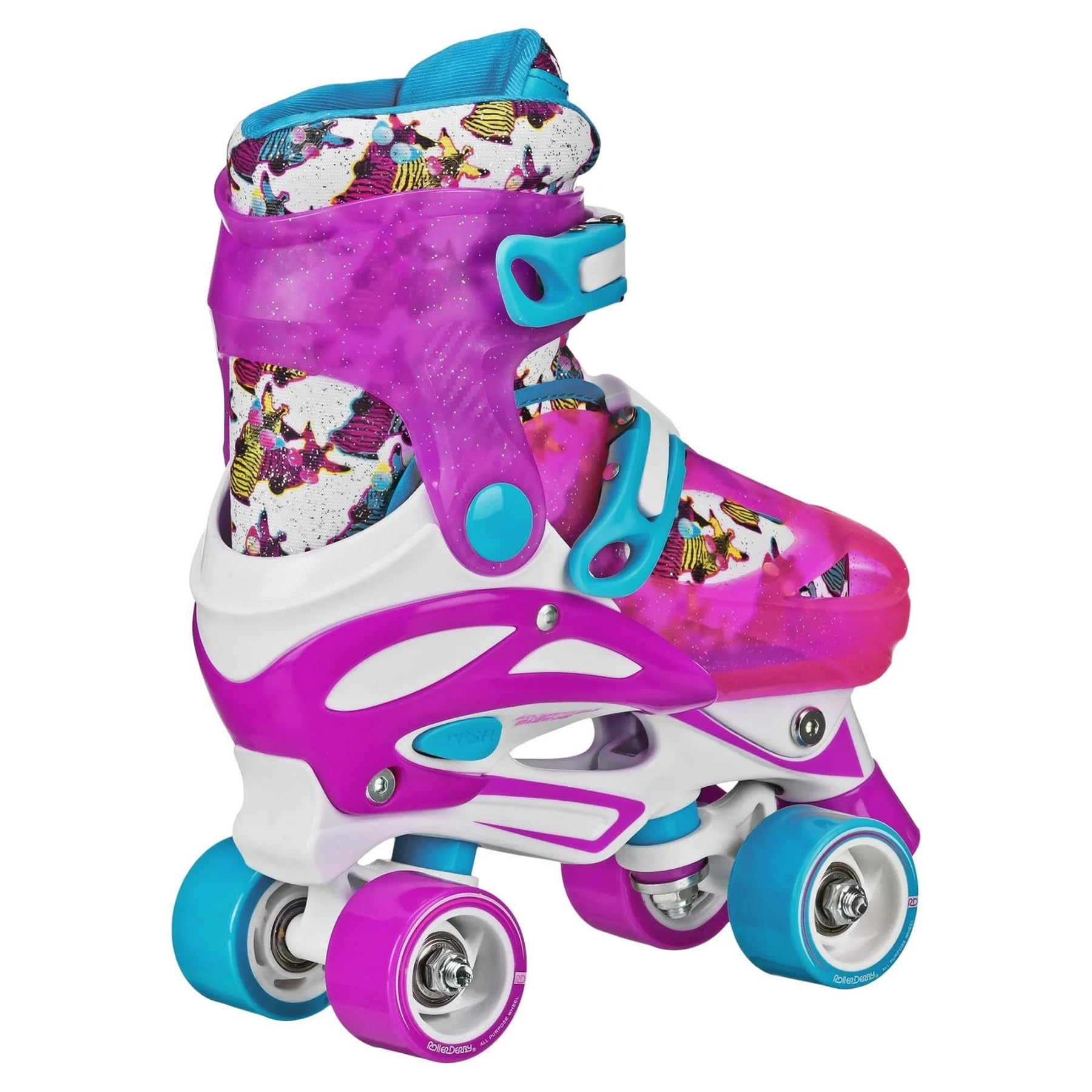 Roller Derby Falcon 2-in-1 Adjustable Skates For Kids - Switch Between Quad & Inline Skates, Sizes 12-2 Or 3-6