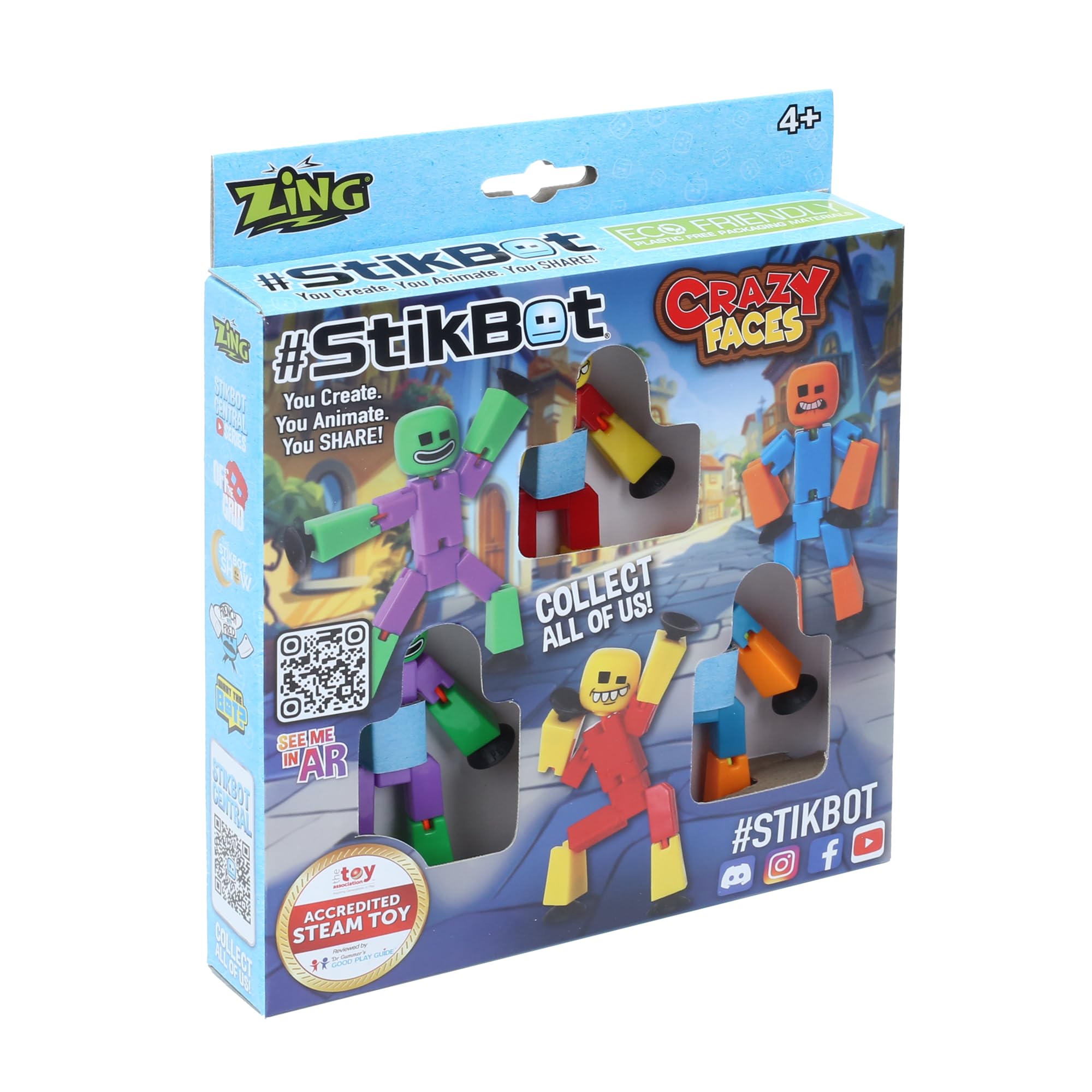 Zing StikBot 3 Pack - Crazy Faces