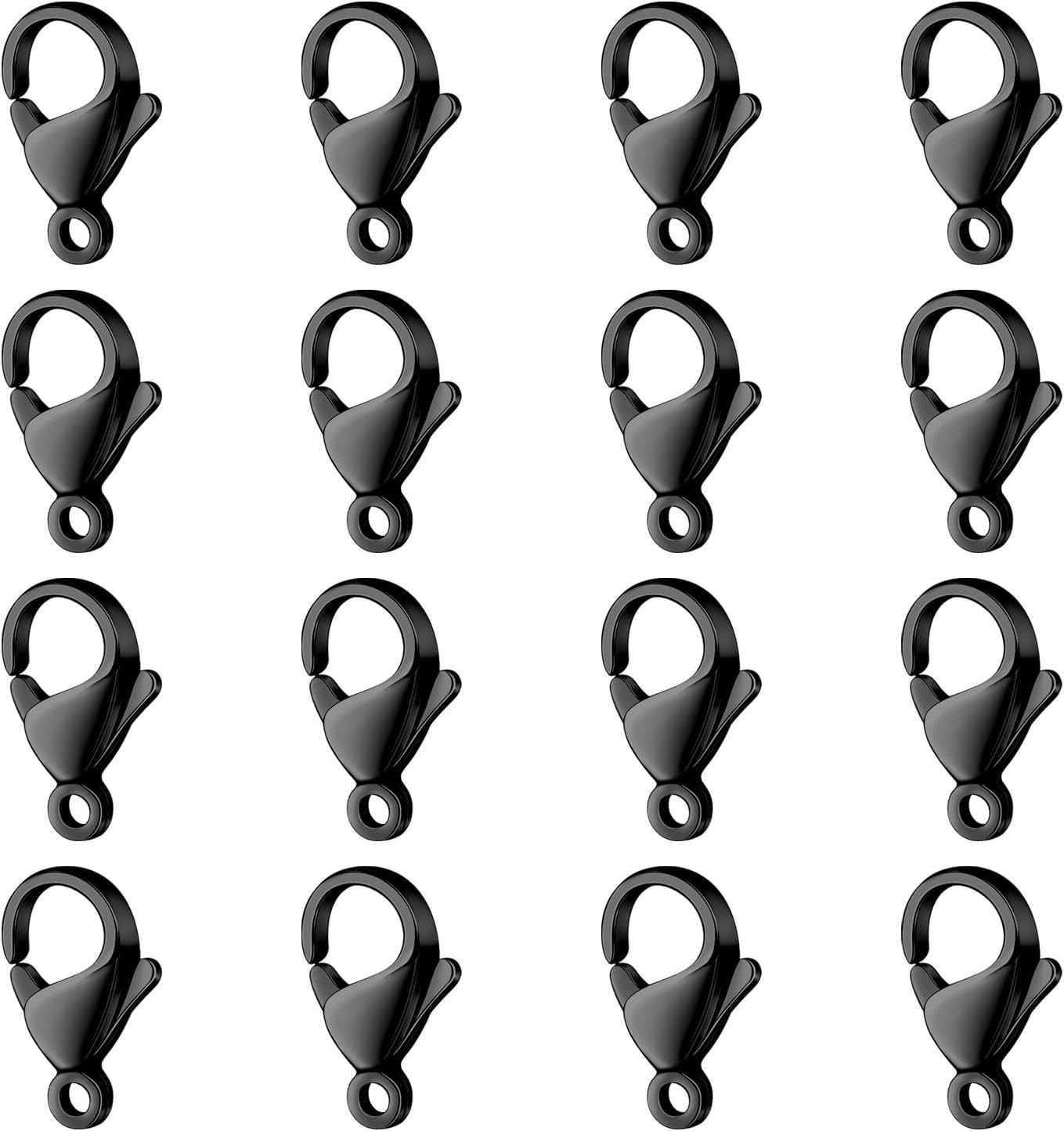 100PCS Gold Lobster Clasps 12mm 18K Gold PVD Plated Stainless Steel Lobster Claw Clasps Bulk for Jewelry Making DIY Necklace Bracelet