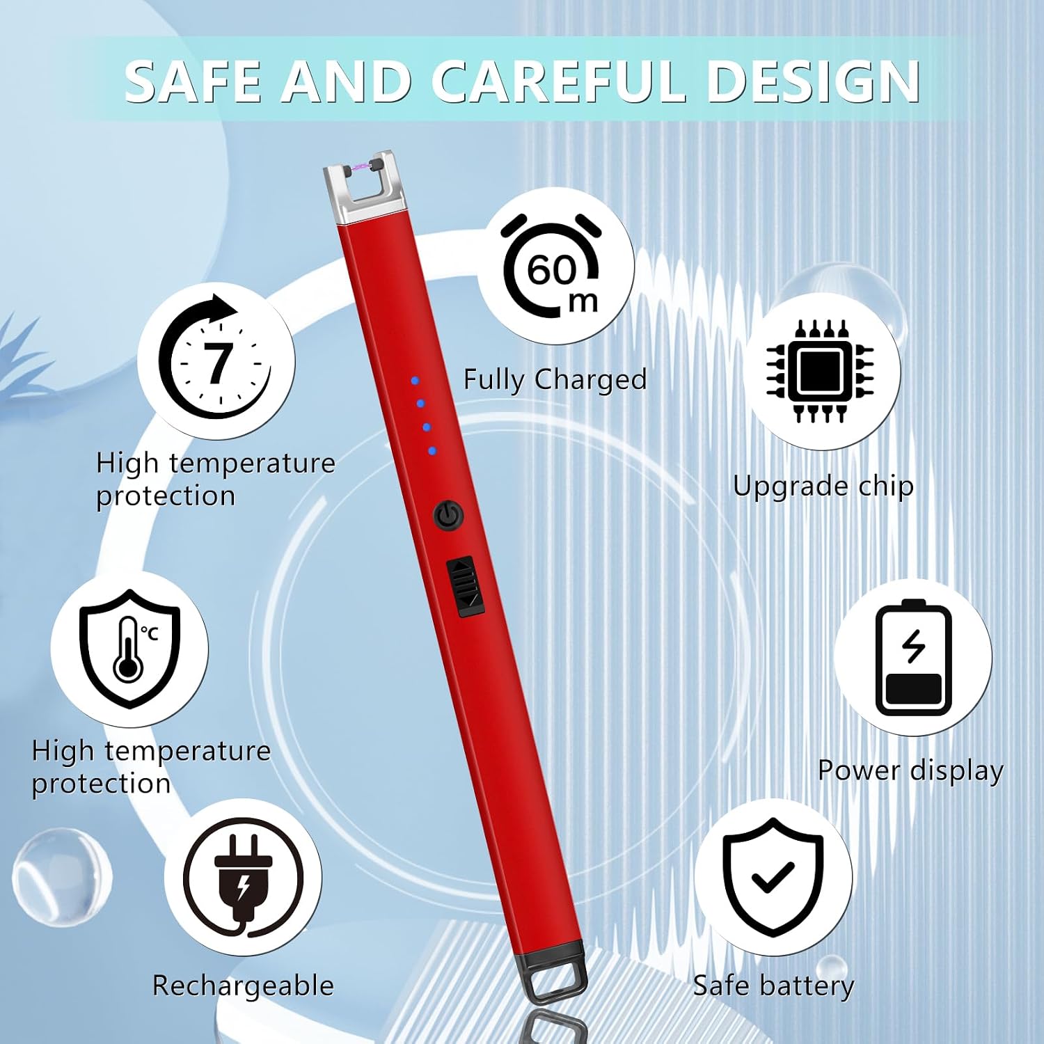 Electric Lighter,Windproof Rechargeable Electric Candle Lighter image 3