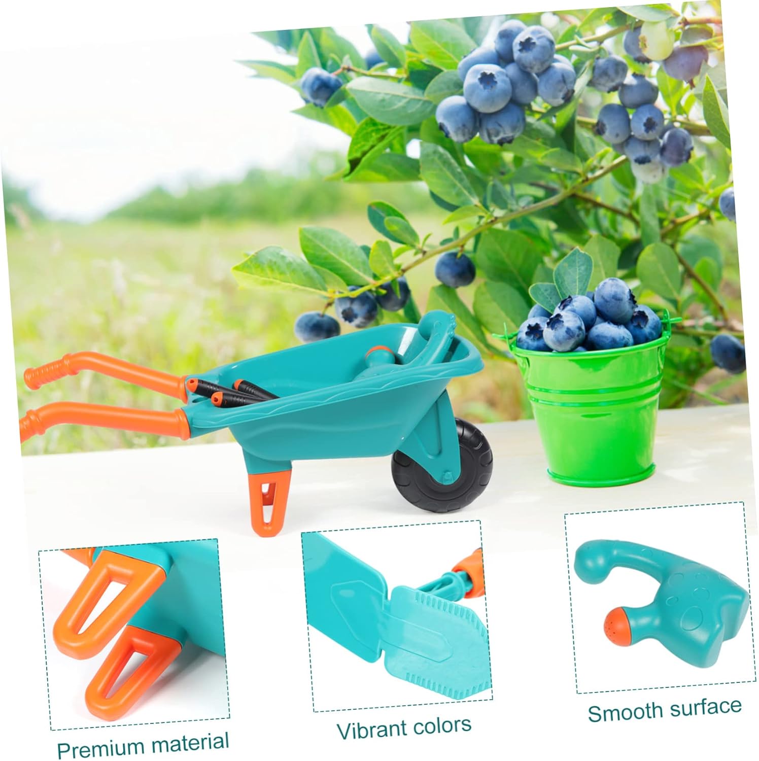 KICHOUSE 1set Boys and Girls Gardening Tools Adorable Green Watering Can Planting Tools for Outdoor Fun Lightweight Gardening Playset for Boy Girl for Flower and Vegetable Planting