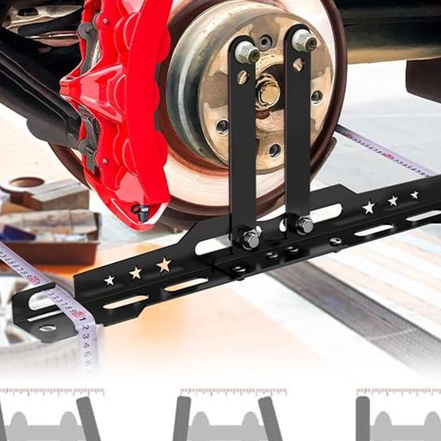 Professional Heavy Duty Toe Alignment Plates Tire Leveling Gauge for Vehicle Antislip Design Precise Coaxial Measurement Secure Tape Measure Alignment