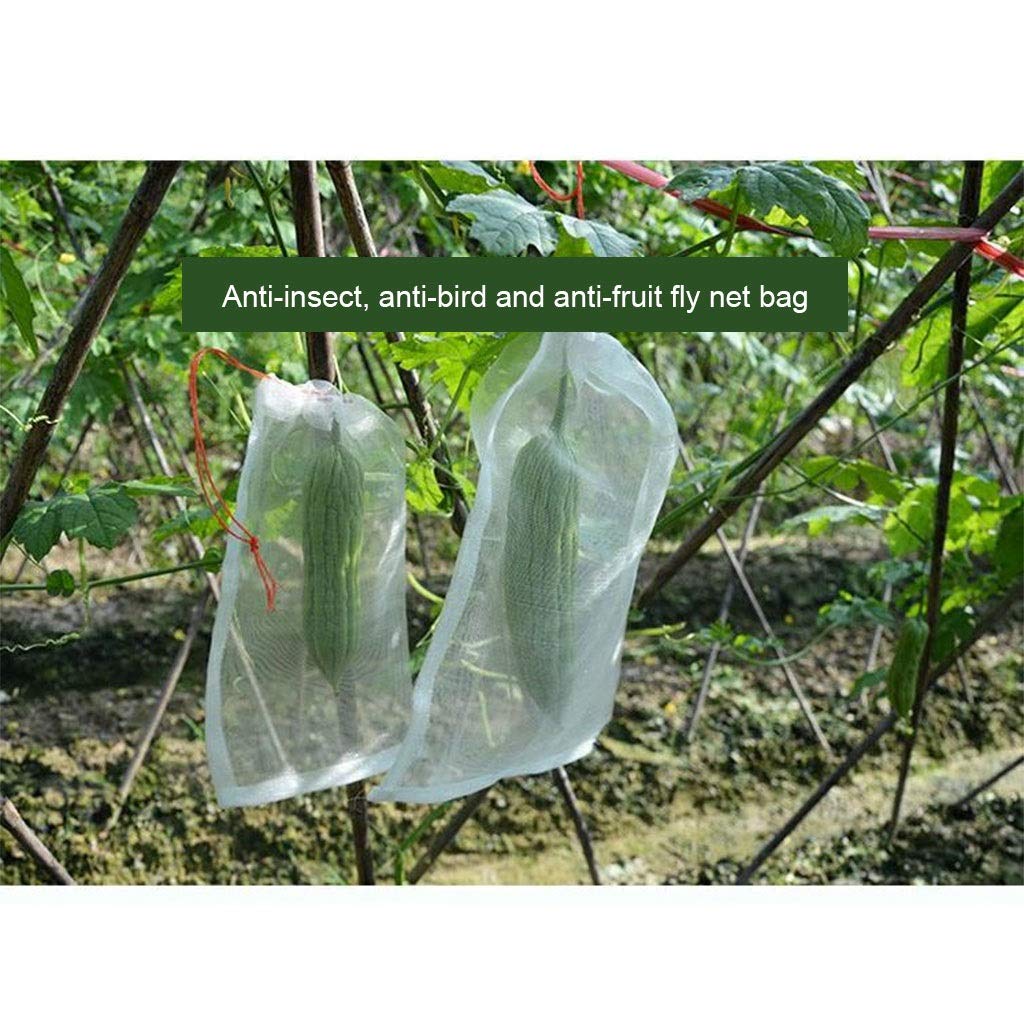 50 bolsas para frutas – 40 bolsas de malla de nailon a prueba de ct para uvas y veterinarios – Impermeable protección antipájaros (15 x 25 cm) – Protectores de frutas de jardín