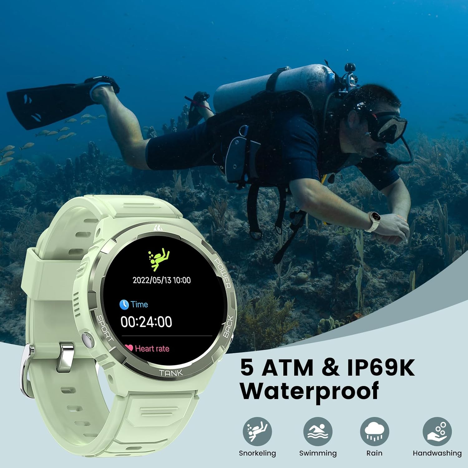 TESOFIT Smartwatch Uomo, Rispondere/Chiamare FitnessTracker, 50 Giorni di Batteria, 1.3AMOLED HD Display, 70 Modalità Sportive, 5ATM Impermeabile, 24H Sleep/Heart Rate Compatibile Android iOS TESOFIT Smartwatch Uomo, Rispondere/Chiamare FitnessTracker, 50 Giorni di Batteria, 1.3AMOLED HD Display, 70 Modalità Sportive, 5ATM Impermeabile, 24H Sleep/Heart Rate Compatibile Android iOS