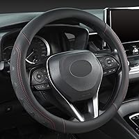 Vista 9 de Funda para Volante GIANT PANDA para Toyota, Funda para Volante de Coche Auto para Toyota Highlander Rav4 Corolla Camry, Tamaño Estándar - Negro
