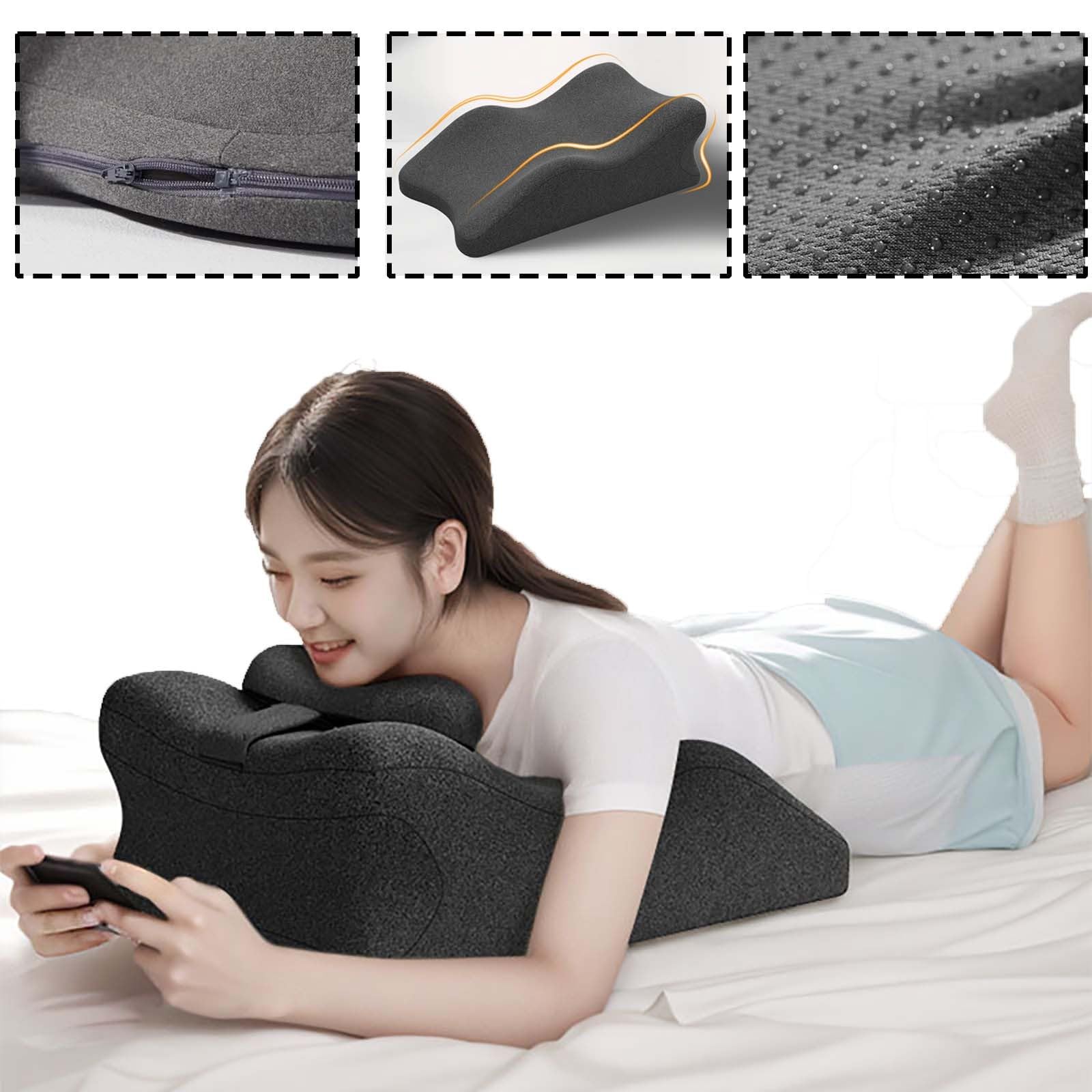 Almohada de cuña para dormir, cojín triangular de espuma para alivio de espalda, piernas y rodillas, posicionamiento elevador ideal para mayor comodidad