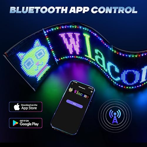 Vista 36 de KJOY Letrero LED USB de 5 V, Bluetooth, control de aplicaciones, flexible, programable, diseño de texto personalizado, pantalla de desplazamiento