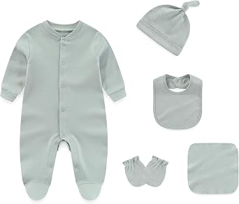 Baby Unisex Baby Cotton Layette Set Gift for Baby Boys Girls Accessories Set Newborn Essentials 0-12 Months