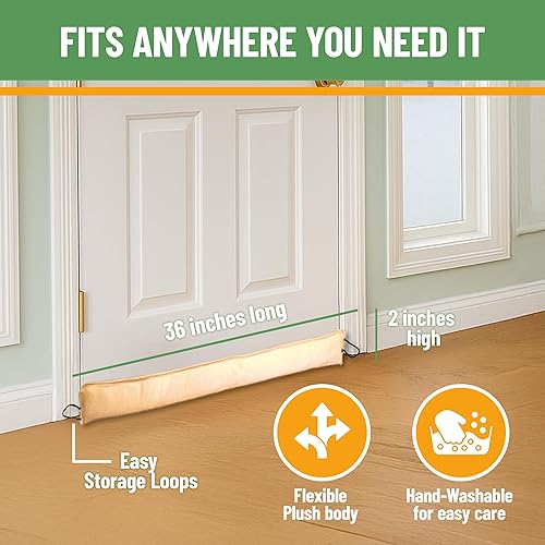 Miniatura 7 de Evelots Paquete de 4 topes para colgar puertas y ventanas de 36 pulgadas, bloquea el aire fríopolvo