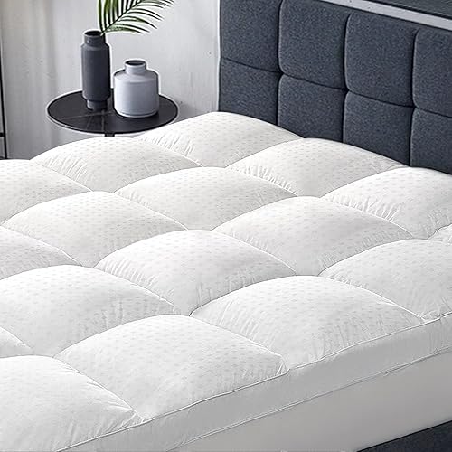 Twin XL Size Mattress Topper Extra Thick 900GSM, Cooling 400TC Cotton Mattress Pad,Plush 4D Down Alternative Fill Pillow Top with 8-21Inch Deep Pocket