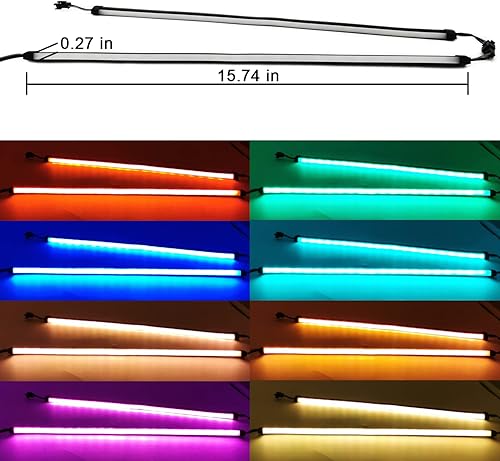 Miniatura 2 de airgoo NEON - Tira LED RGB para PC, tubo de goma de silicona difusa de 15.75 x 0.55 x 0.28 pulgadas, para cabezal RGB de 12 V de 4 pines, viene con