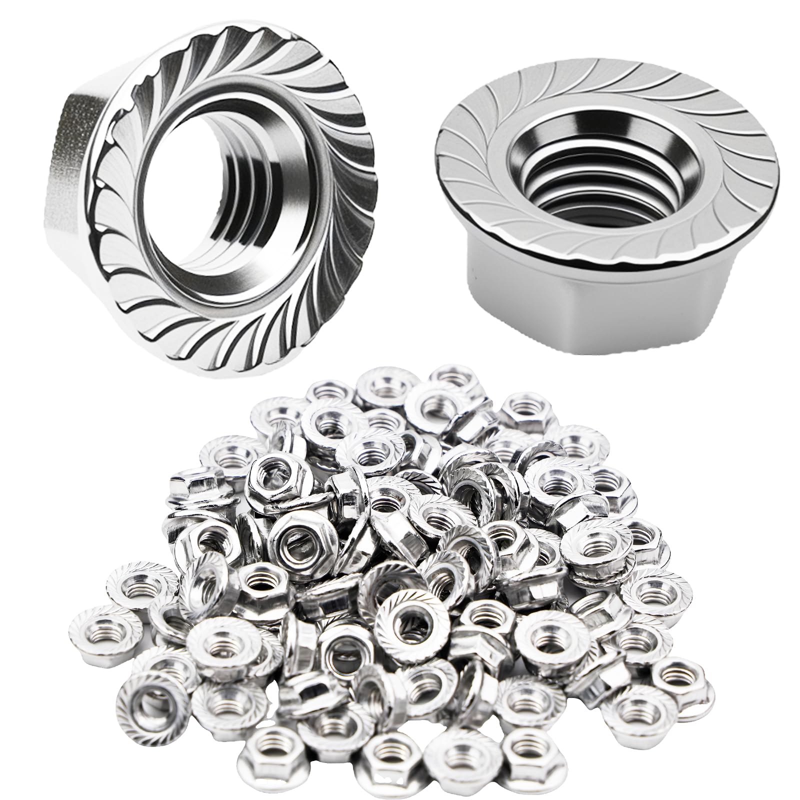 Écrous à bride M5 autobloquants en inox 304 antideserrage pour filetages de mécanisme domestique - 8