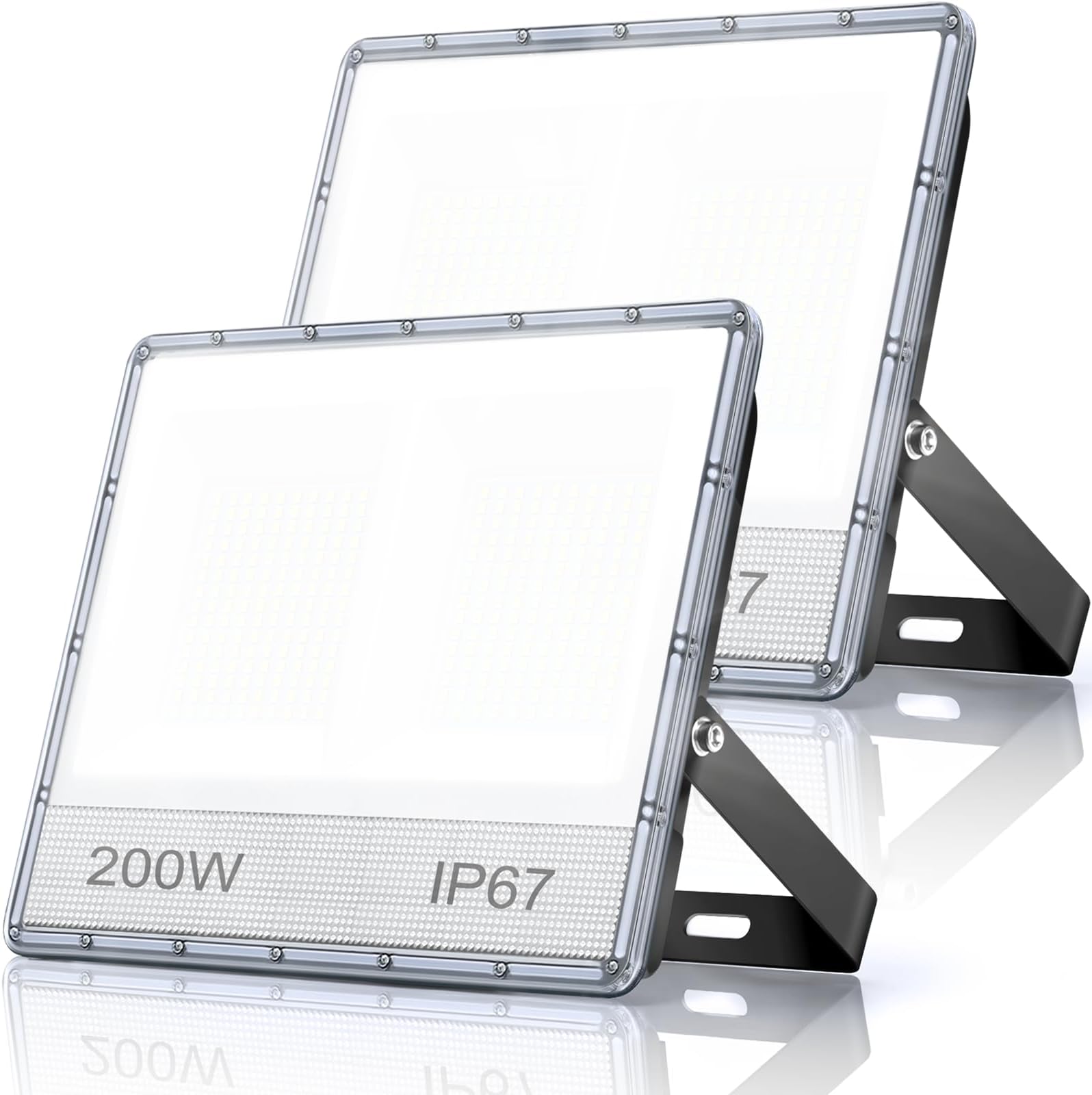 Monucep LED Außenstrahler 100W 2er Set - Dimmbar Mit 3 Farbtemperaturen, IP65
