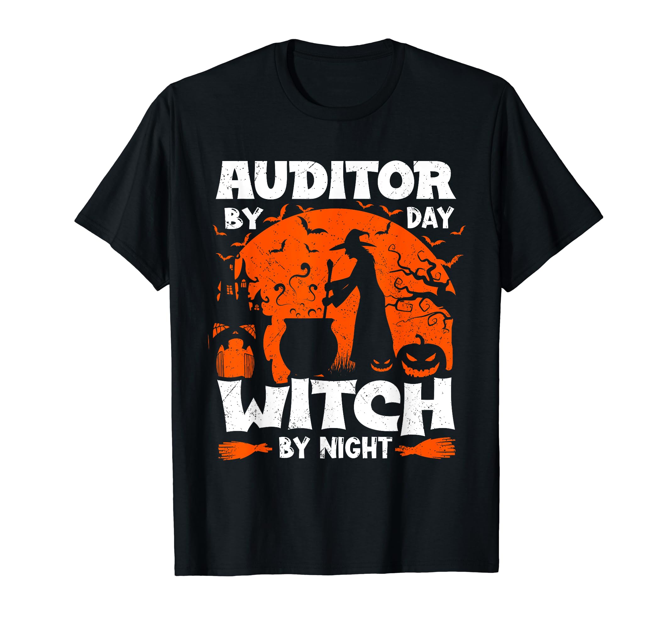 QUI29 HalloweenAuditor By Day Witch By Night Halloween T-Shirt