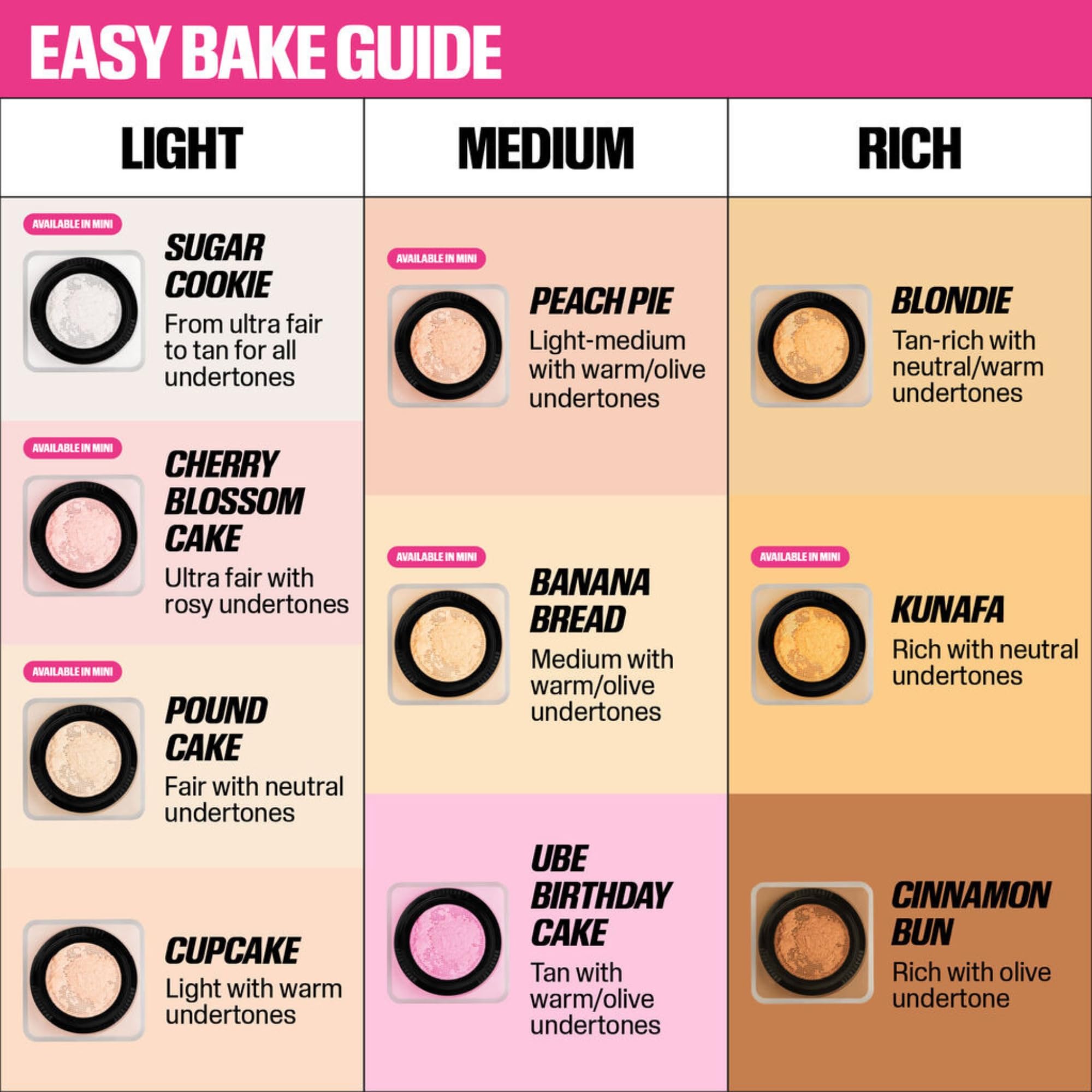 HUDA BEAUTY Baby Bake Mini Easy Bake Loose Powder, Pound Cake, Matt, mit Vitamin E, bis zu 16 Stunden Halt
