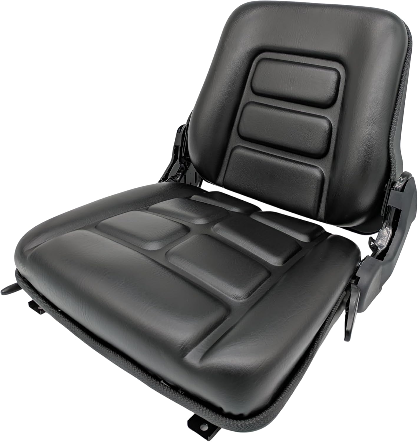 Universal Forklift, Mower & Tractor Seat Foldable Adjustable Backrest, Slide Rail, Fits Toyota, Hyster, Yale, Clark, Toro, Gravely, Bad Boy, Scag, Hustler, Kubota, New Holland