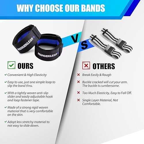 Miniatura 4 de MANUEKLEAR Bandas de restricción de flujo sanguíneo con antideslizante para entrenar hasta el entrenamiento de oclusión, bandas de oclusión de
