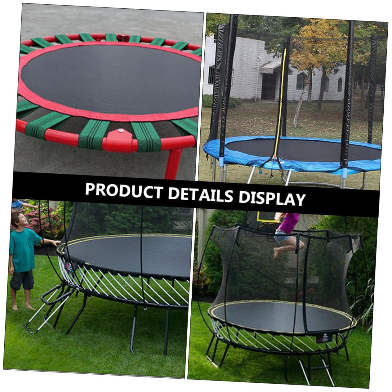 GANAZONO 1Pc Black Trampoline Replacement Jumping Mat Diameter Durable Outdoor Jump Mat with Hooks for Trampoline Accessories Ideal for ' Fitness and Fun