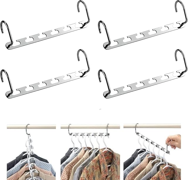 Ipow Metal Wonder Magic Clothes Closet Hangers Clothing Organizer - 4 Pack