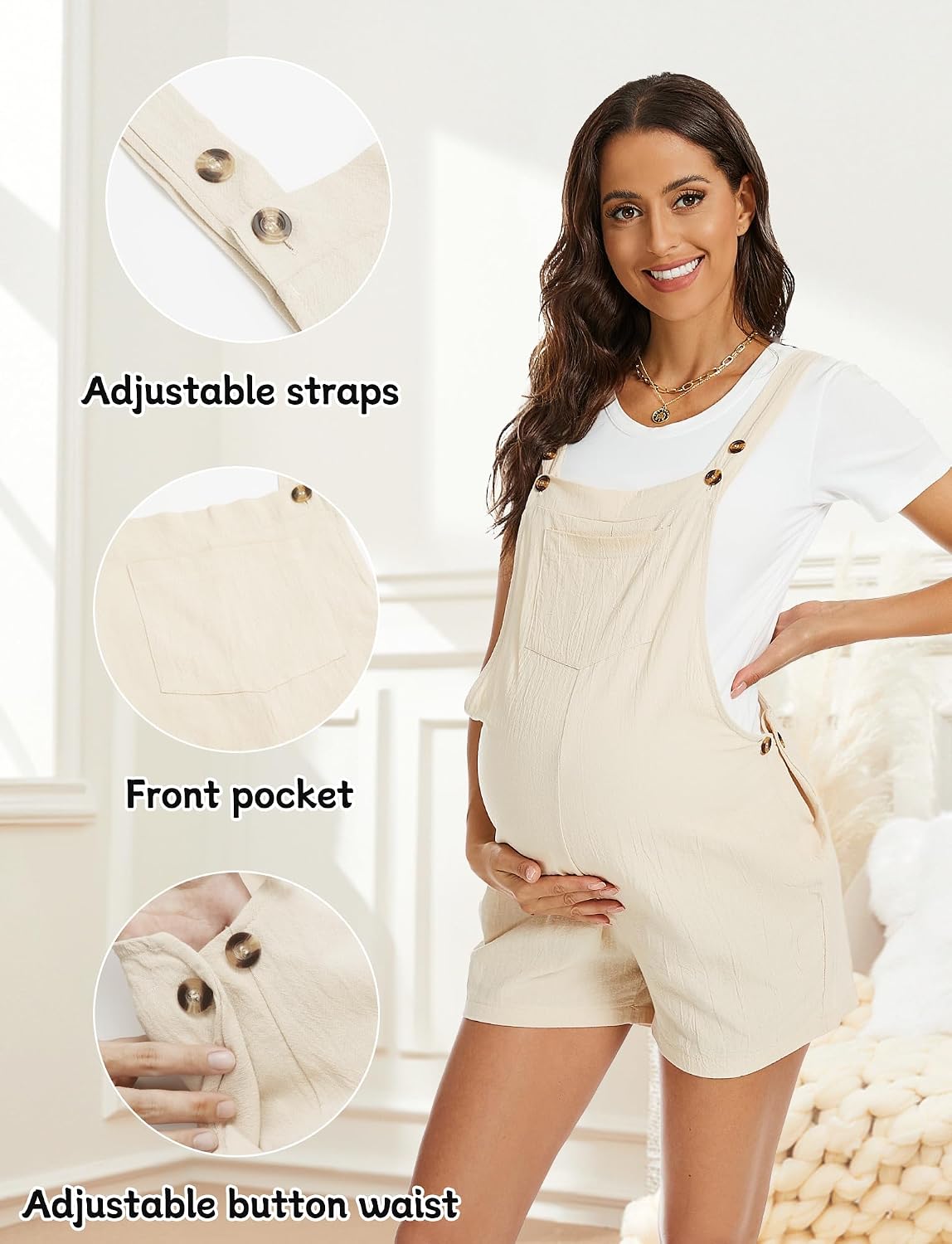 Women Maternity Jumpsuits Short Pants Rompers Overall Pregnancy One Piece Outfits