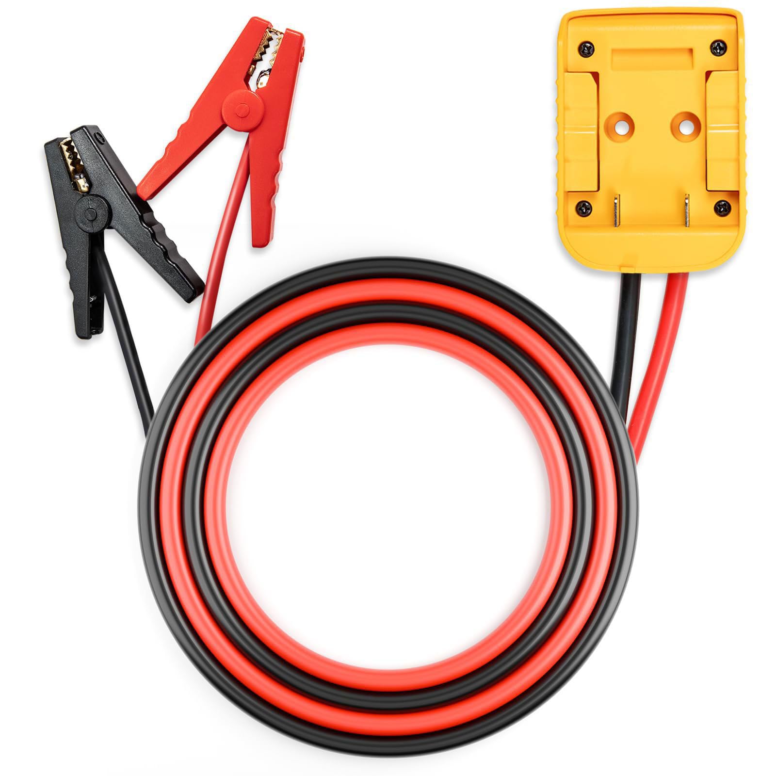 Abrazadera para cable de arranque de batería de automóvil, cable de 8 AWG para necesidades de viaje de 12 V con empuñaduras aisladas rojas y negras y clips aislados para recogida de almacenamiento en