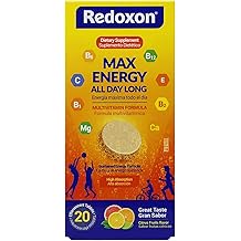 Redoxon Max Energy, Helps Support Inmune System, Citrus Flavor, 20 Effervescent Tablets, 2.82 Oz, Box