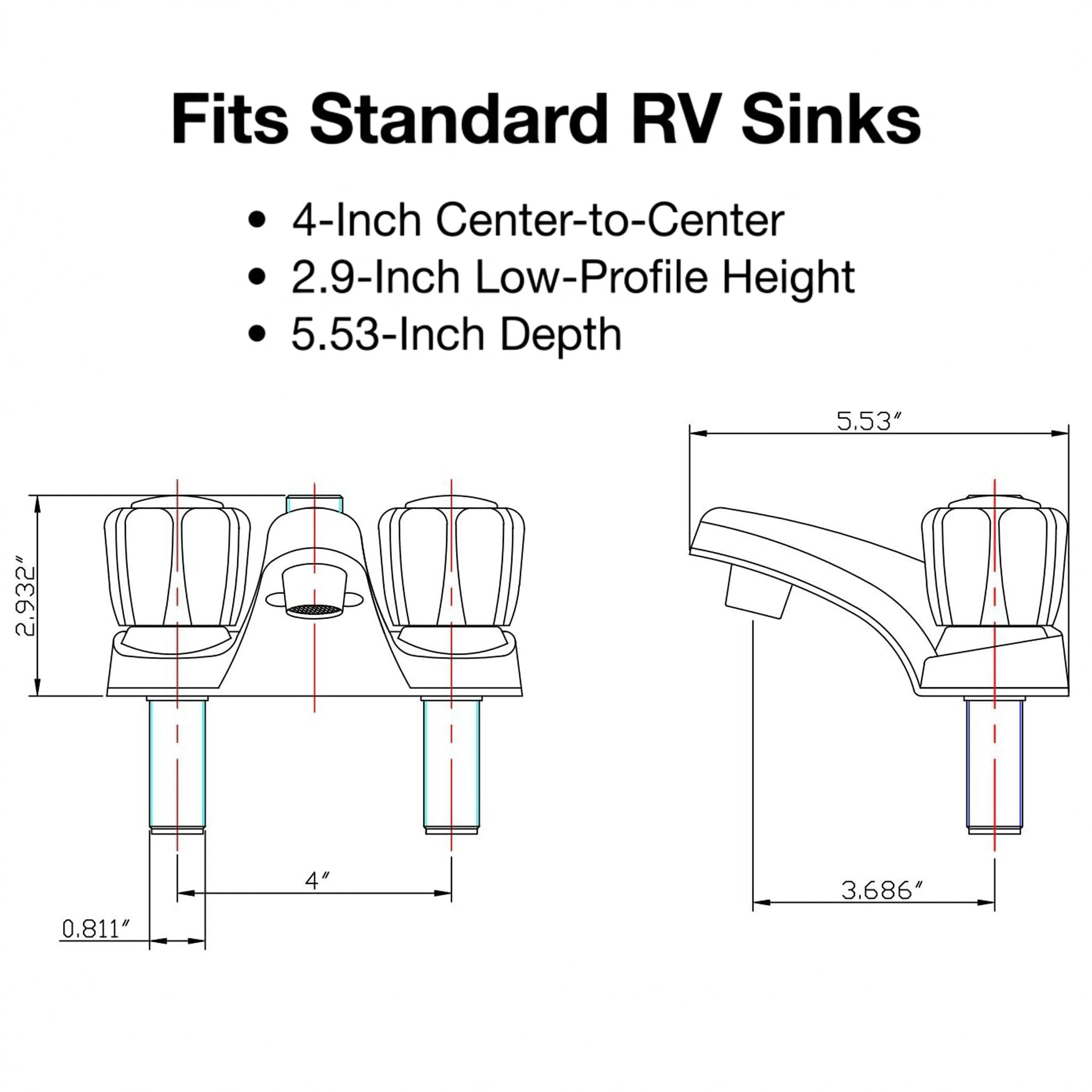 Dura Faucet RV - Grifo de lavabo con manguera de ducha para todos los vehículos recreativos y autocaravanas