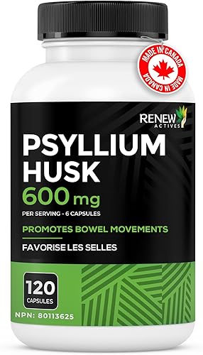 Miniatura 7 de Renew Actives Cáscara de psyllium 1200 mg por 2 cápsulas - Laxante formador a granel y fibra soluble para la salud digestiva, regularidad y