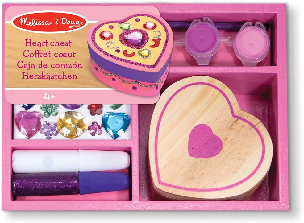 Melissa & Doug Decorate-Your-Own Wooden Heart Box Craft Kit