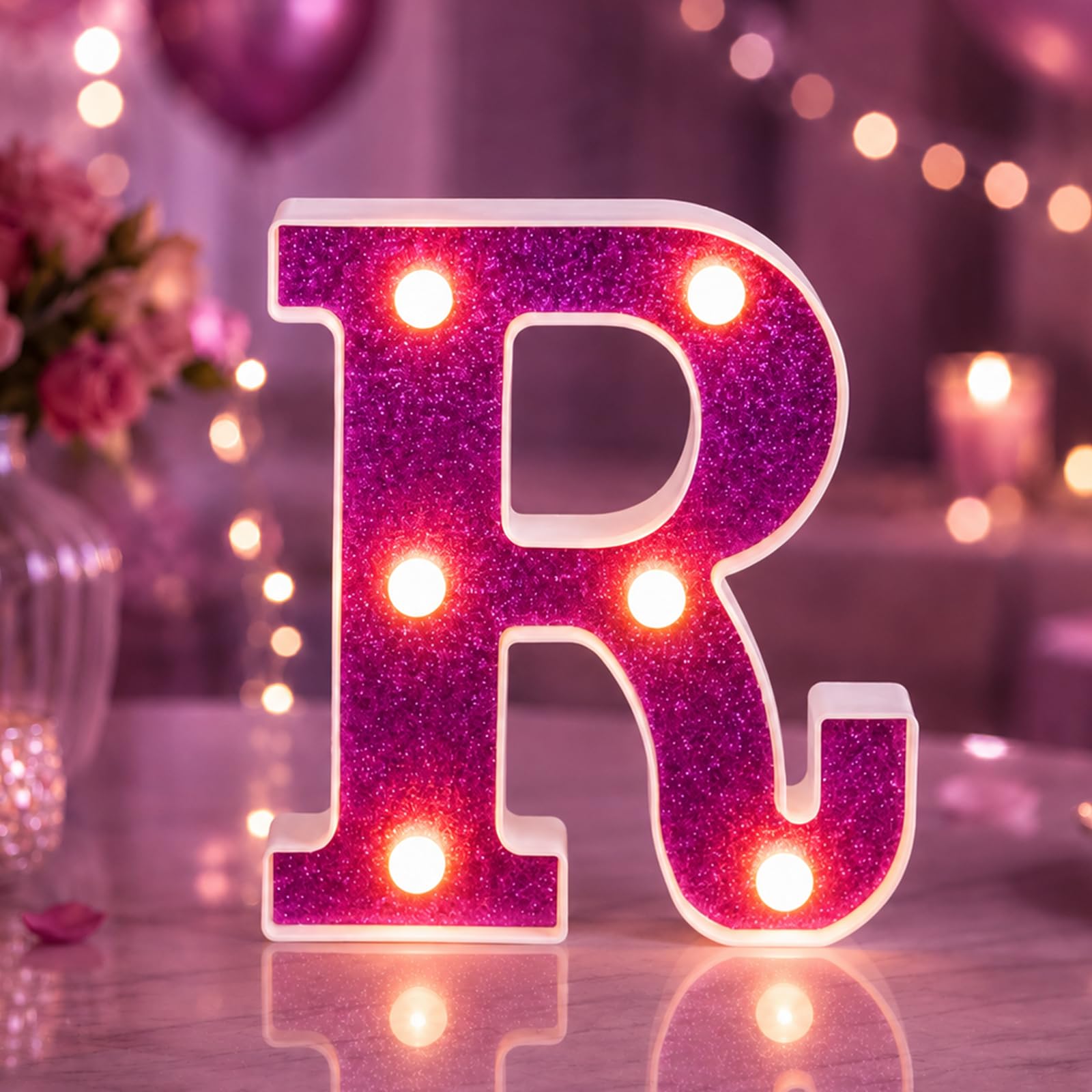 Yilnlg LED Light Up Letters, Letter Lights R for Girls Women Party Decor