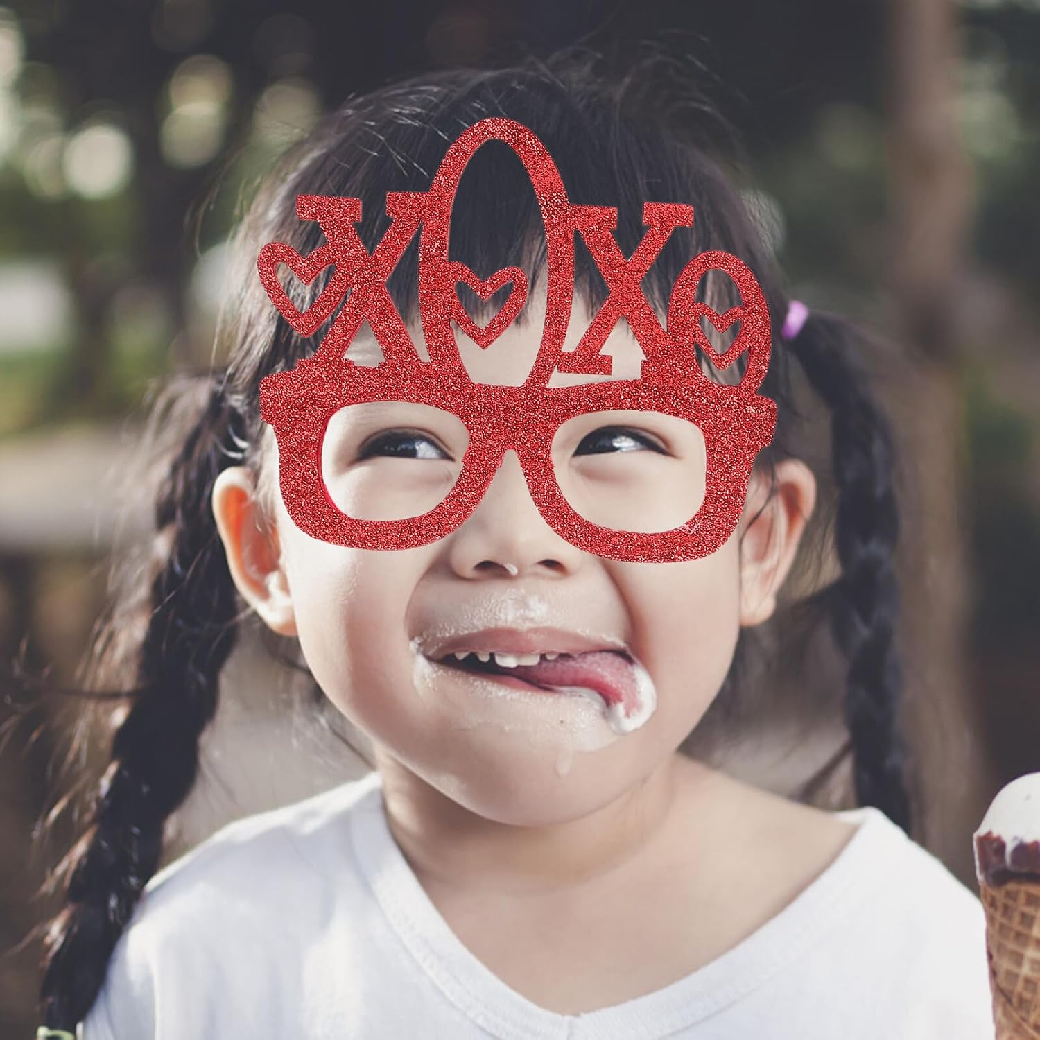 Luxshiny Valentine Party Photo Props Heart-Shaped Glasses for Women 8pcs Fun Eyewear Couple Party Supplies Photobooth Accessories