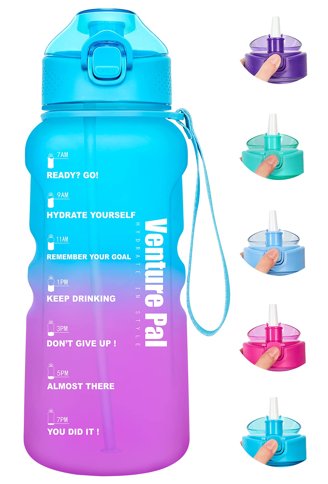 Buy Venture Pal One & Half Gallon Water Bottle with Straw and Times to