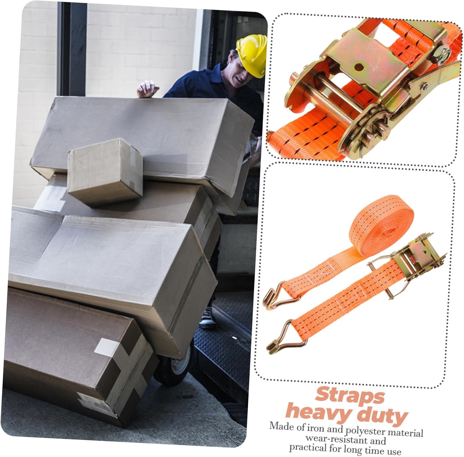 Ratchet Tie Down Straps Endless Ratchet Strap Fixing Belt Durable for Cargo Tying