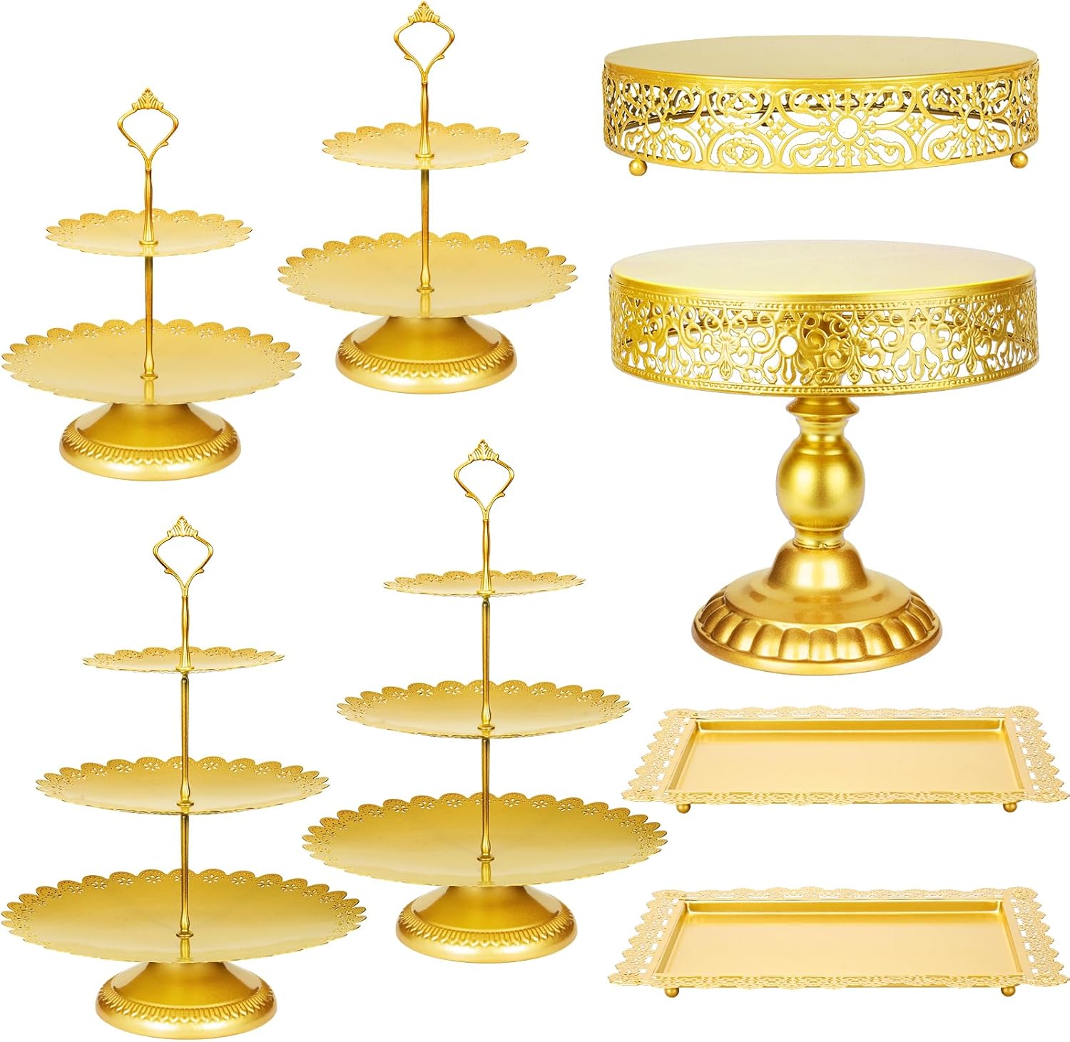 Amazon.com: Gold Cake Stand 8 PCS, Dessert Table Display Set, Wedding ...