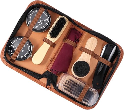Miniatura 2 de EXCEART 1 Set8pcs Zapatos Cream Set Business Leather Shoe Shine Kit Executive Travel Shoe Shine Kit Durable Útil Portátil Herramienta de Pulido de