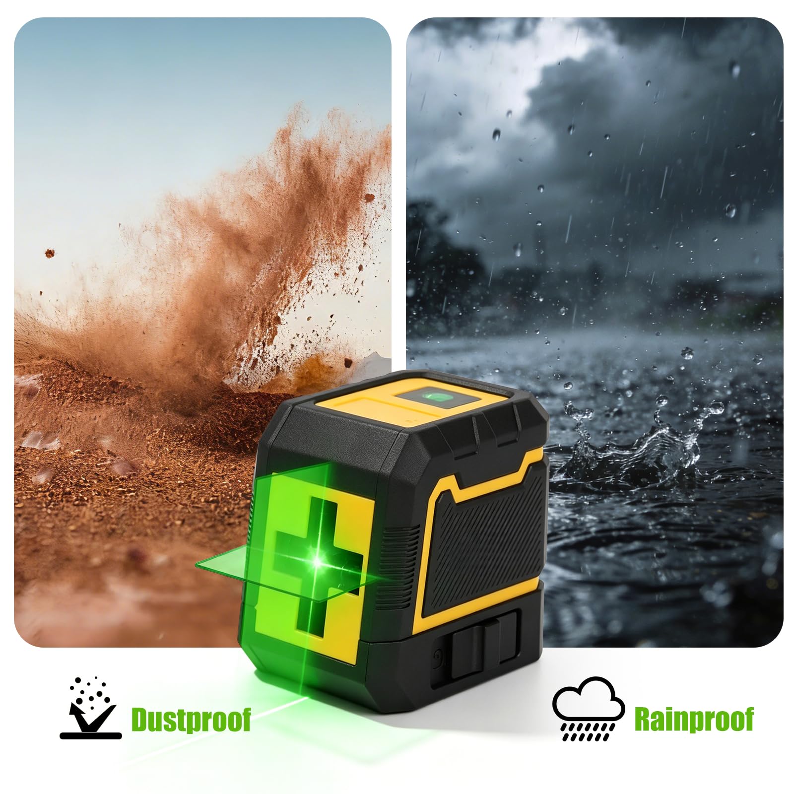 Livella laser a croce con treppiede, laser verde a croce, autolivellante a 360°, laserverticale e orizzontale, portata 30 m, lasera croce per interni ed esterni, fai da te