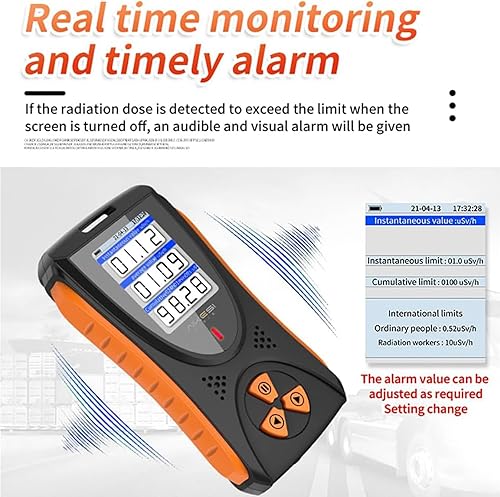 Miniatura 3 de Geiger - Detector de radiación nuclear de contador, probador de rayos X beta gamma recargable de alta precisión, dosímetro de radiación portátil con