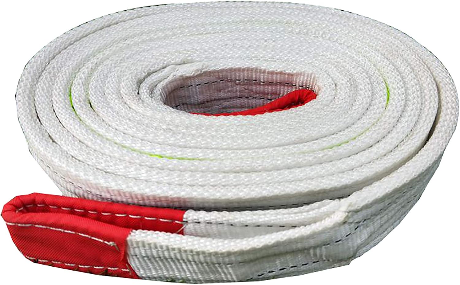 Off-Road Rescue rope-5-15 tons of Breaking Strength is Optional-Heavy-Duty Winch with Reinforced end Ring with Tree Protection Belt White with Reflective Tape (10 tons (22000 lbs) 500cm (16.4 ft))