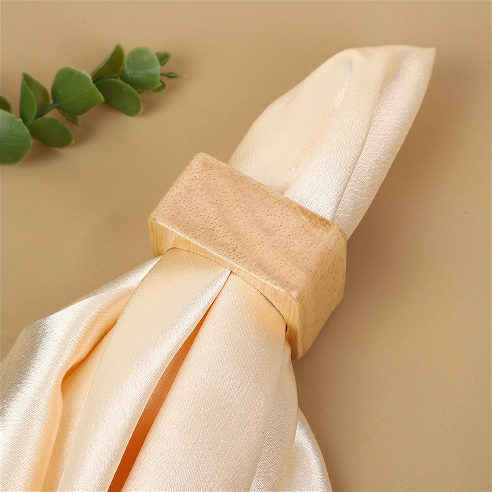 Lot de 10 ronds de serviette en bois rétro pour décoration de table pour dîner, fête, maison, cuisine