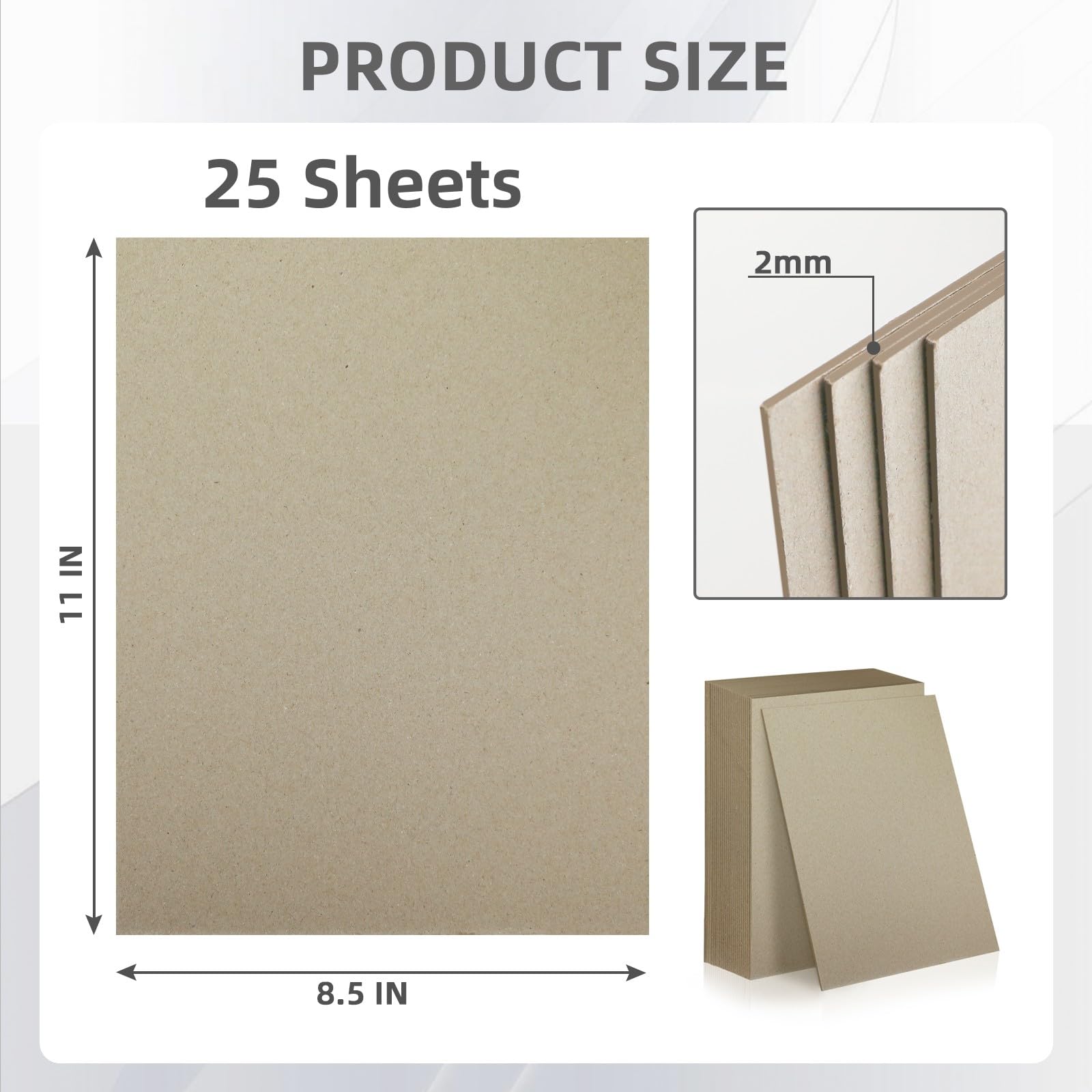 Amazon.co.jp: 25CT 8.5x11インチ 製本ボード グレーチップ