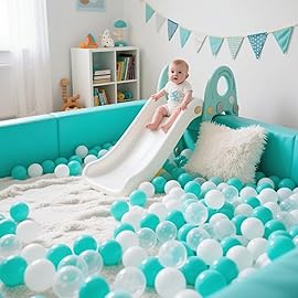 STARBOLO 100 Pieces Ball Pit Balls Plastic Balls for Ball Pit Pool Playpen Babies Kids Children Birthday Decoration Parties Game Props.